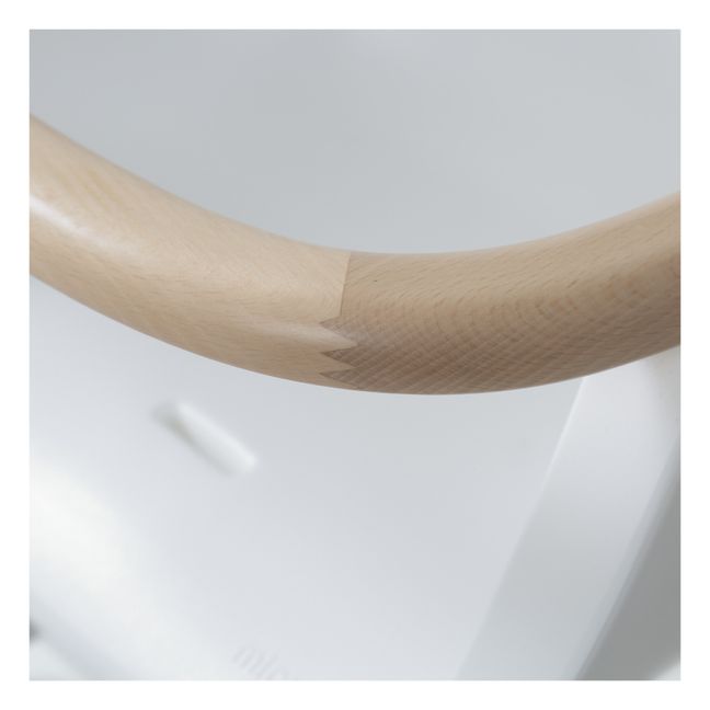 Chaise haute OVO LUXE ONE harnais en simili cuir beige | Blanc