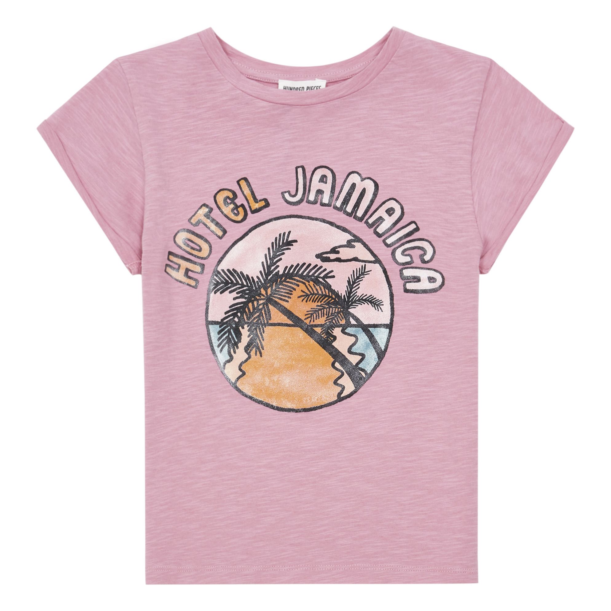 Hundred Pieces - T-Shirt Coton Organic Hotel Jamaica - Fille - Rose
