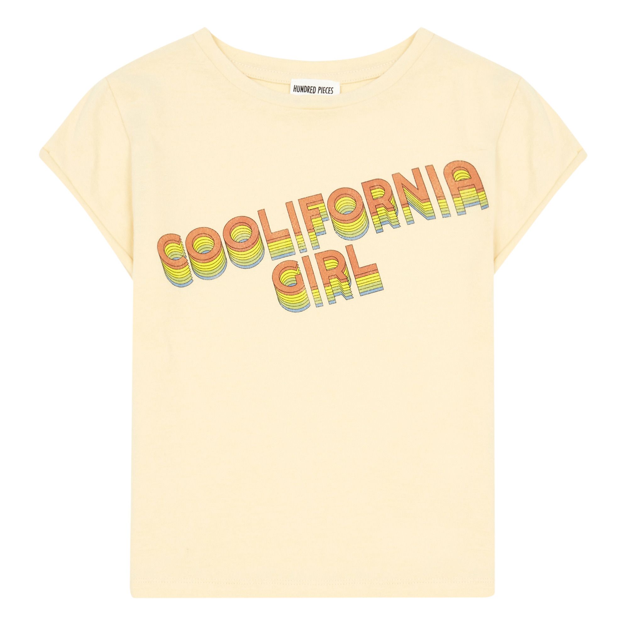 Hundred Pieces - T-Shirt Coton Organic Coolifornia Girl - Fille - Melon