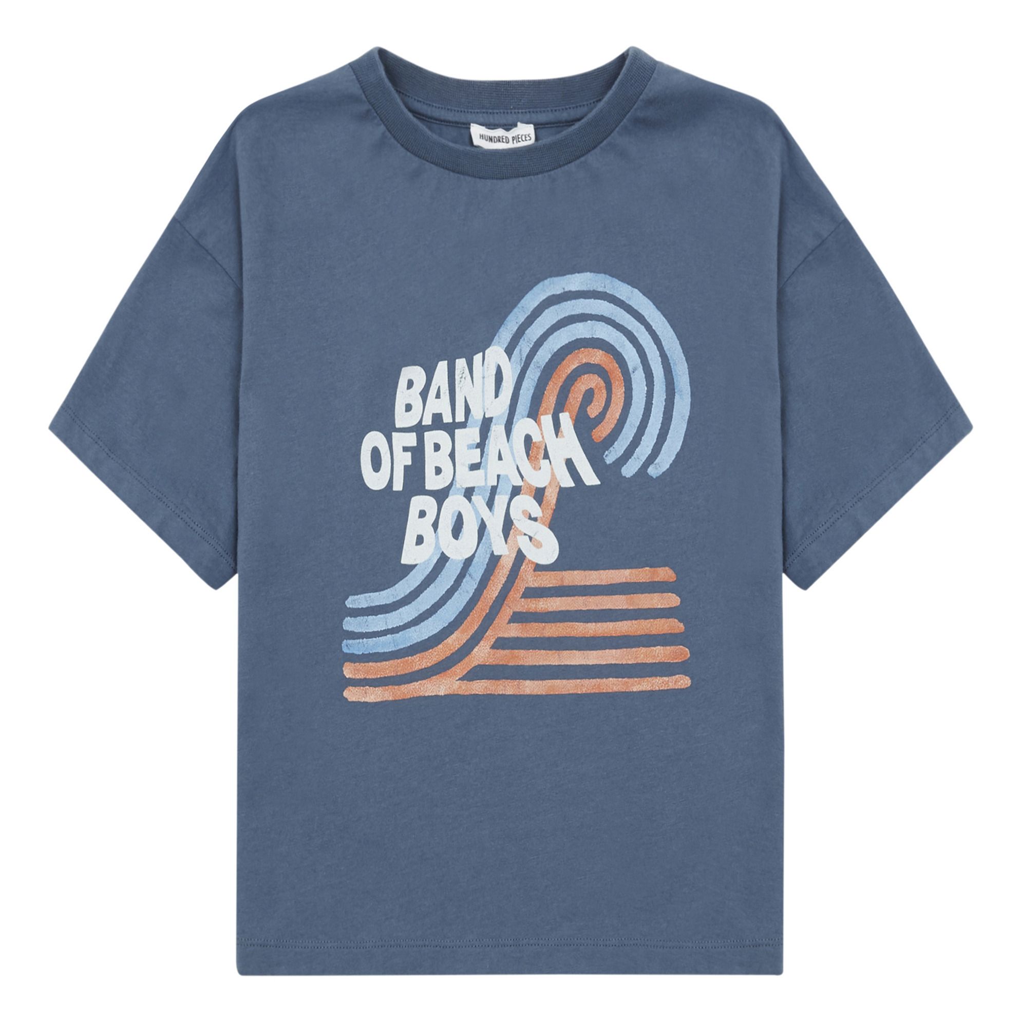 Hundred Pieces - T-Shirt Coton Organic Band of Beach Boys - Garçon - Bleu chiné