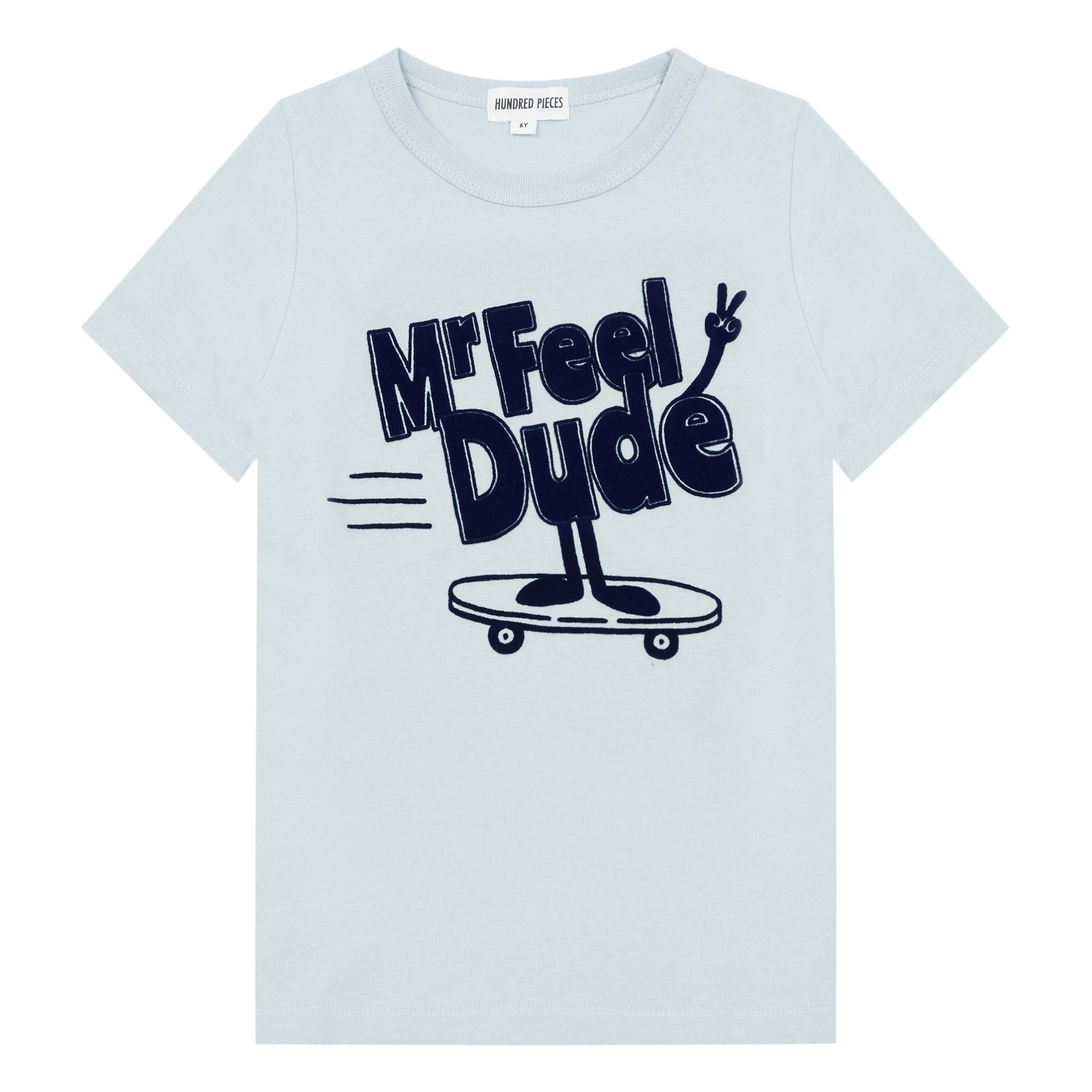 Hundred Pieces - T-Shirt Mr Feel Dude - Garçon - Bleu gris