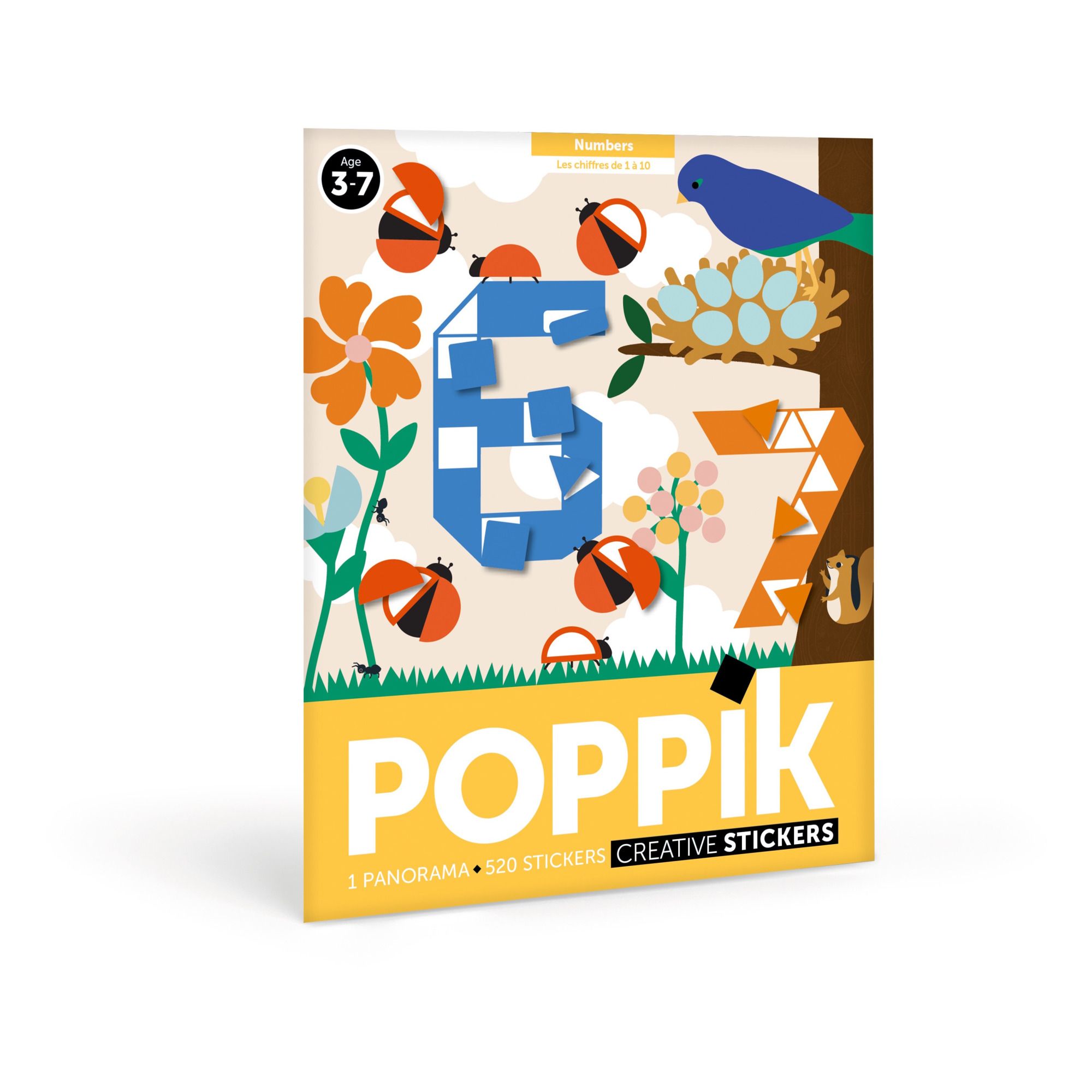 Poppik - Poster sticker les nombres - Multicolore
