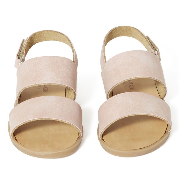 Sandales Scratchs Doubles Lanières | Rose pâle