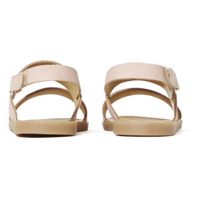Sandales Scratchs Doubles Lanières | Rose pâle