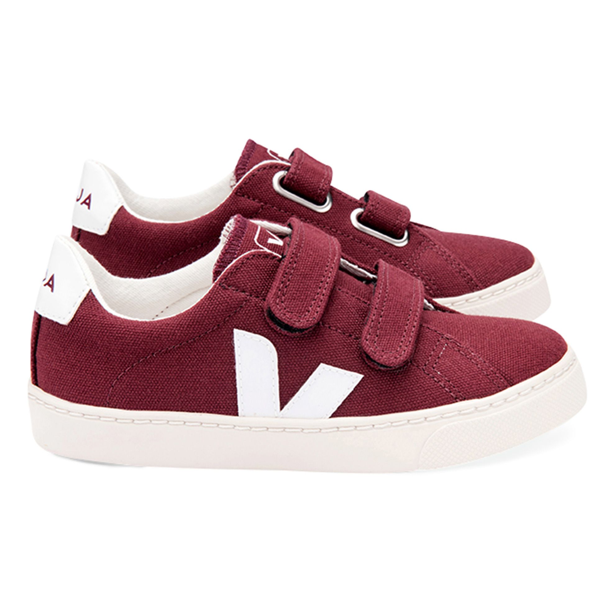 Esplar Vegan Canvas Velcro Trainers Burgundy Veja Shoes Teen