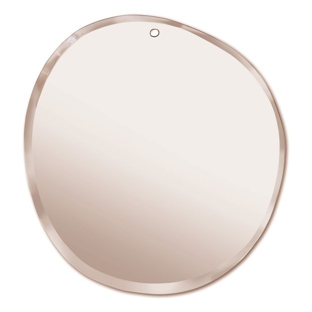 Extra Flat Beveled Round Mirror 87x67, Copper Round Mirror 80cm