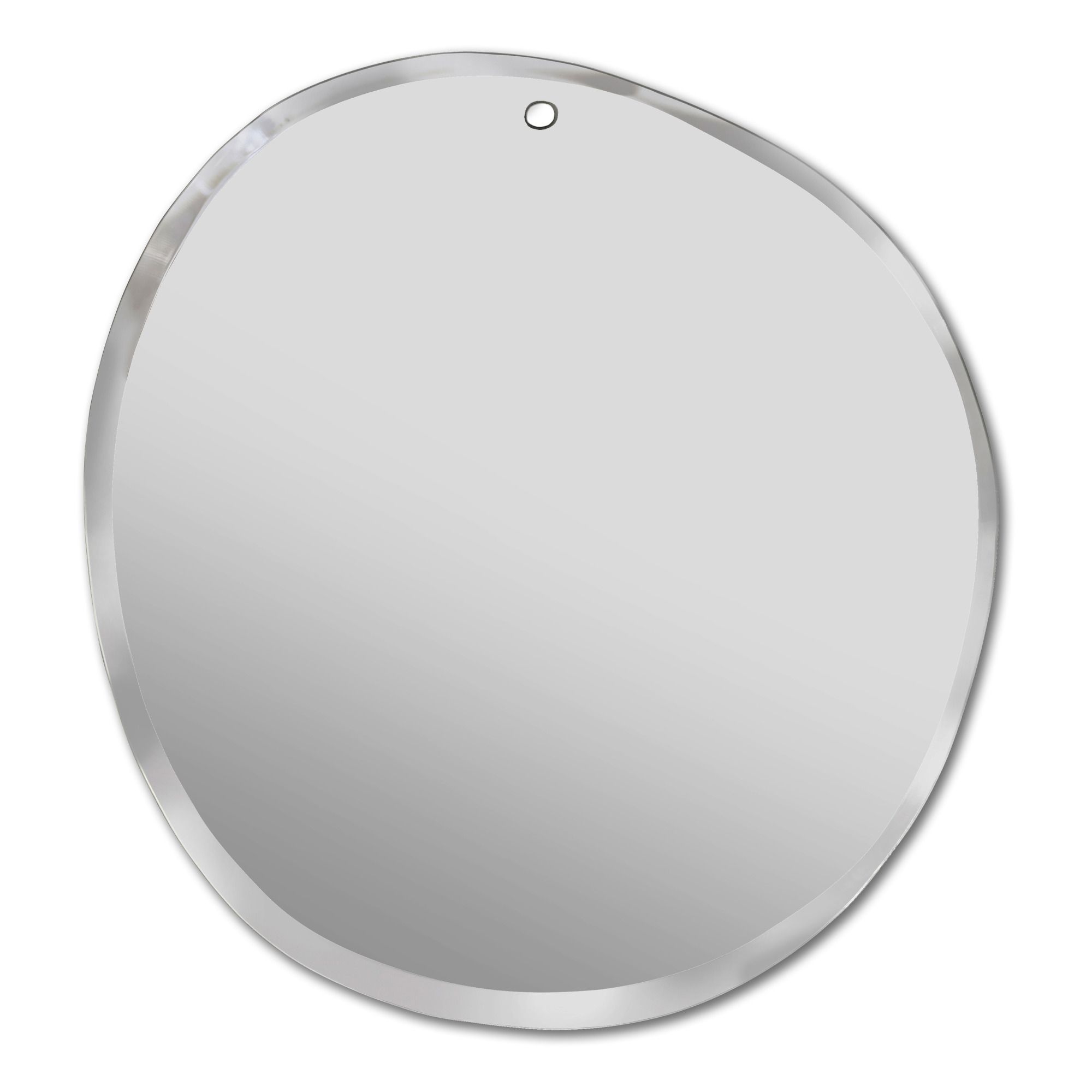 M Nuance - Miroir extra plat biseauté-forme aléatoire rond 47x50 cm - Gris