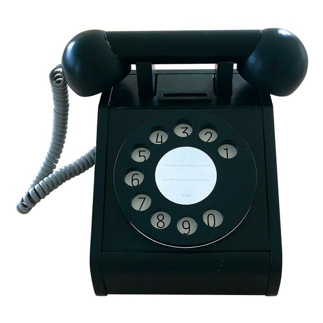 Téléphone en bois vintage Noir