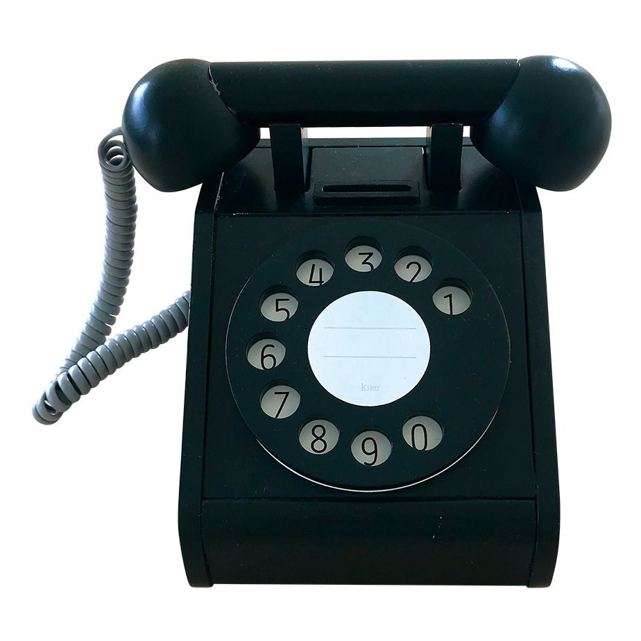 Kiko+ & gg* - Téléphone en bois vintage - Noir
