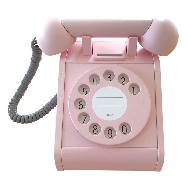 Holztelefon vintage | Rosa