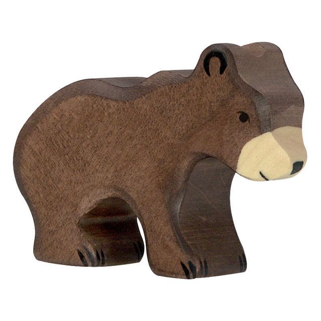 Figura madera pequeño oso pardo | Marrón