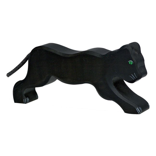 Wooden Panther Figurine Black
