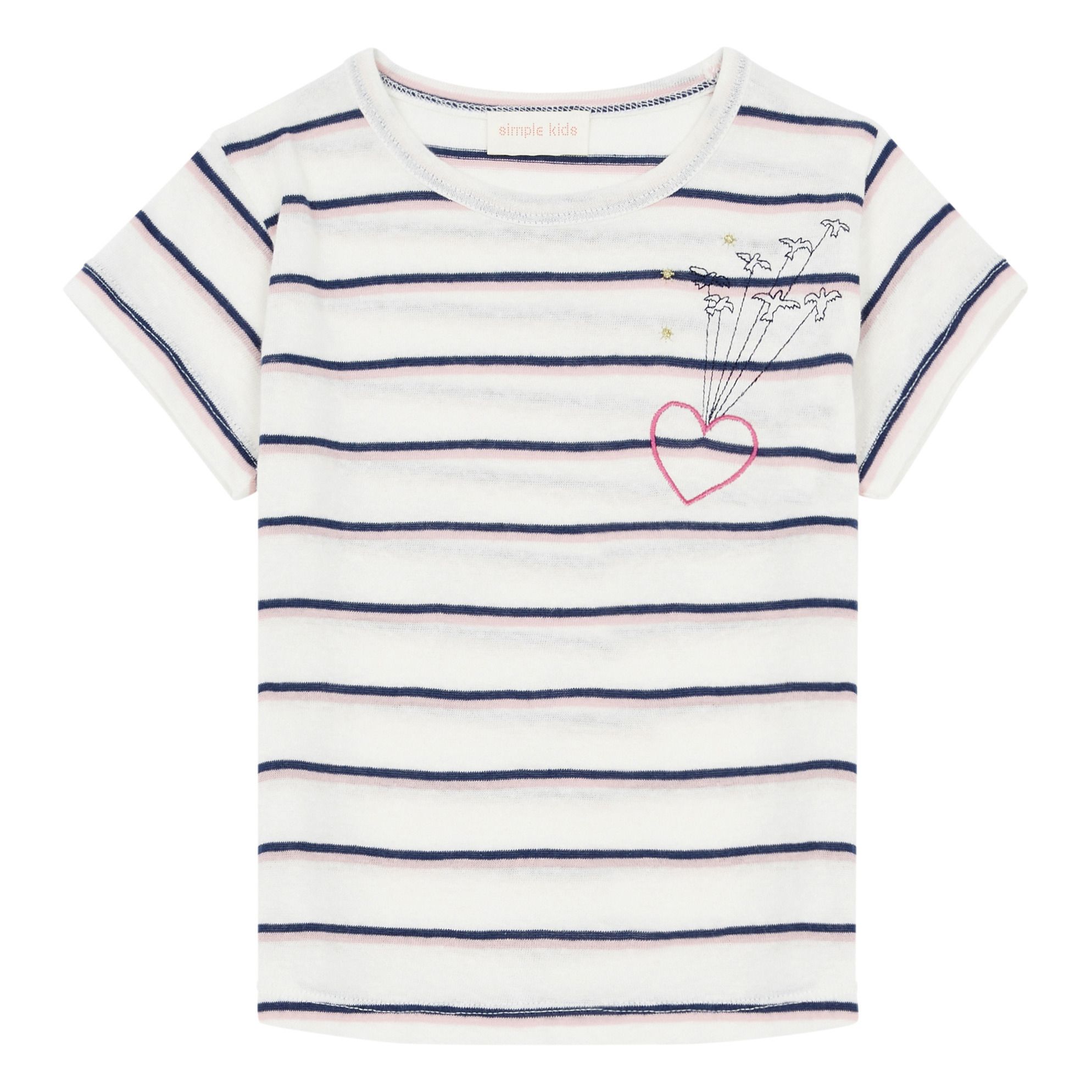 Simple Kids - T-shirt Heart - Fille - Blanc