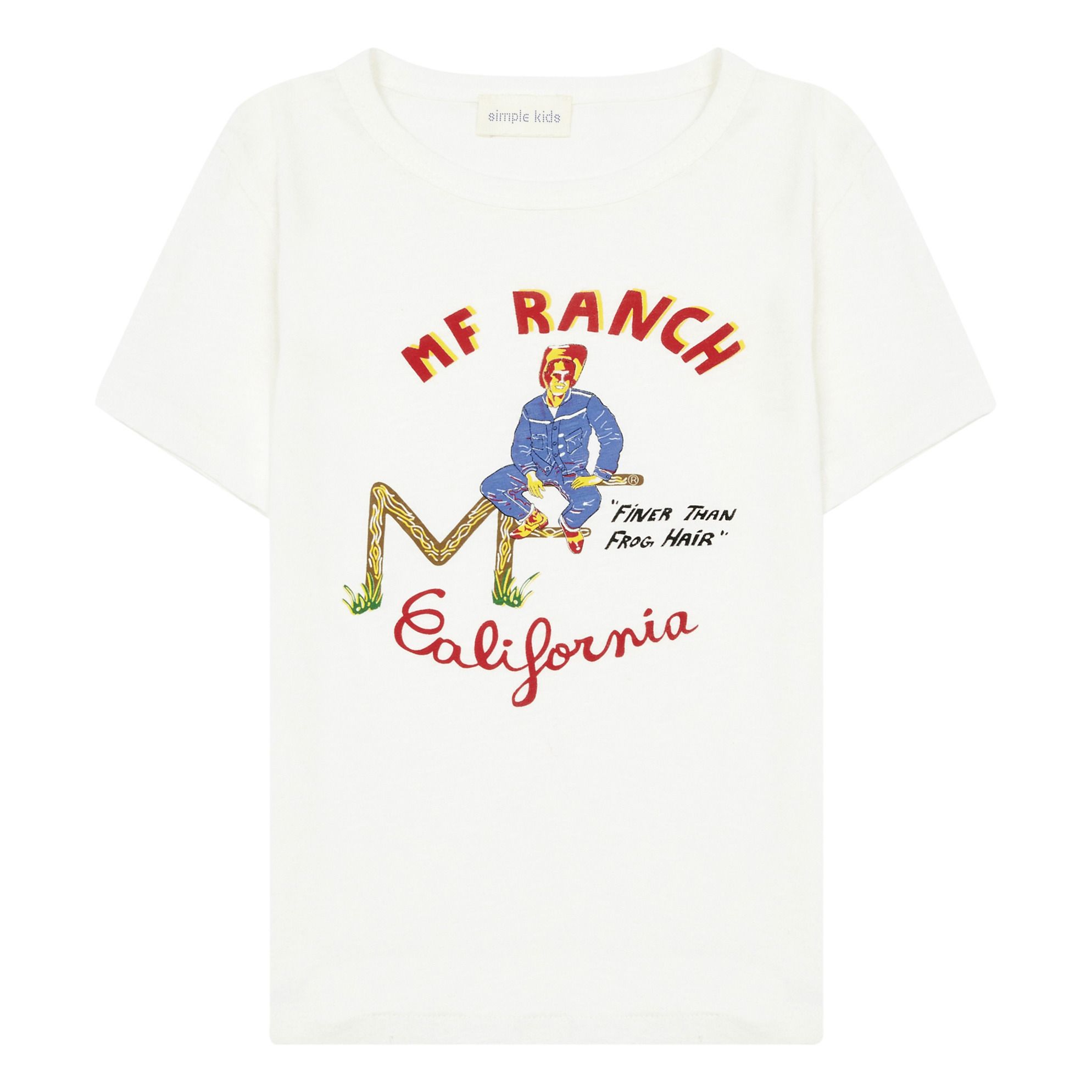 Simple Kids - T-shirt Mr Ranch - Fille - Ecru