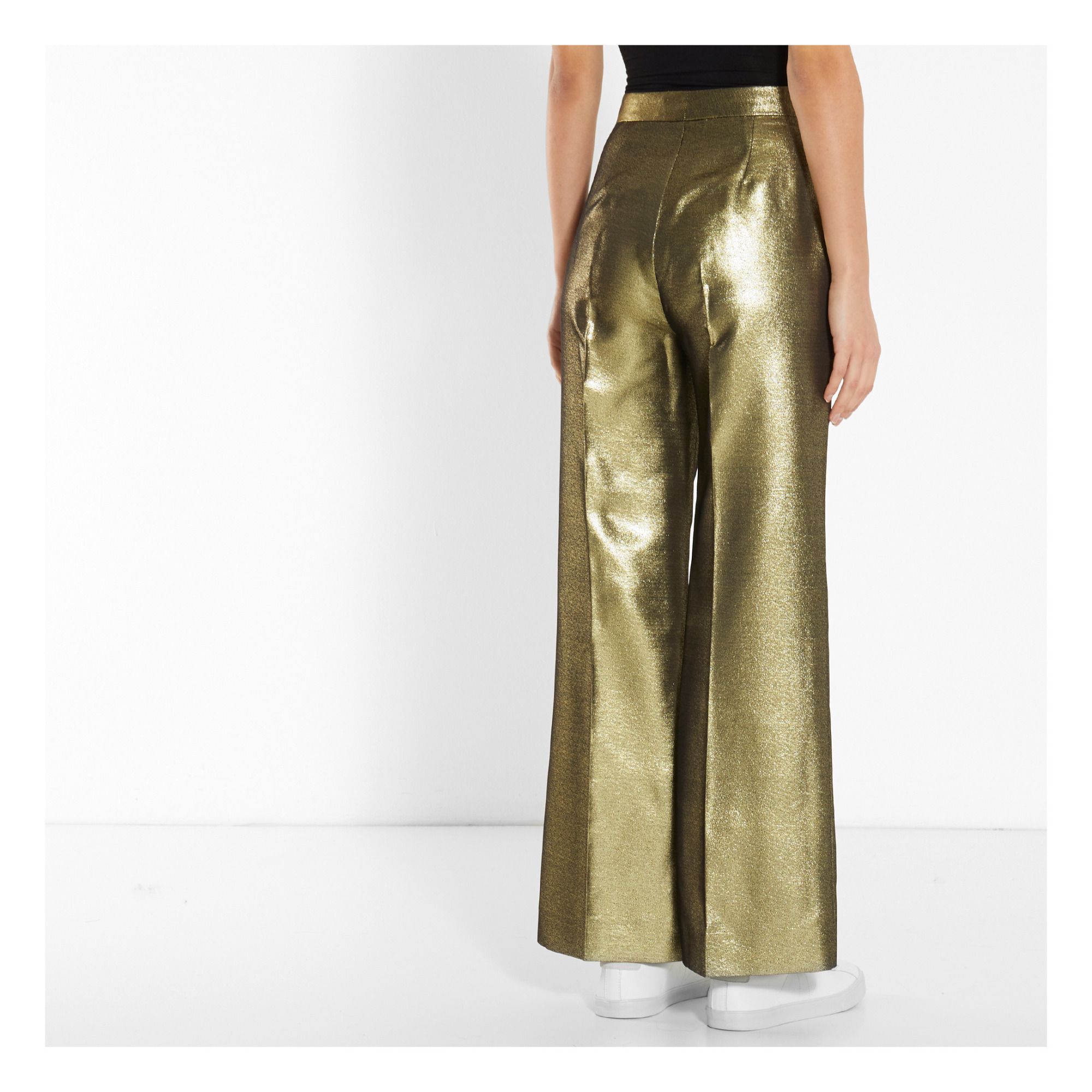 High-waist Lurex Trousers Gold Alexa 