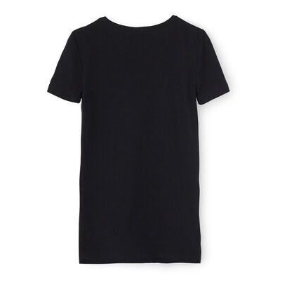 T-shirt collo a V in Cotone-Collezione Donna | Nero