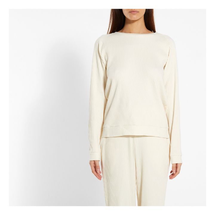 Basic Ribbed Sweatshirt Off white 