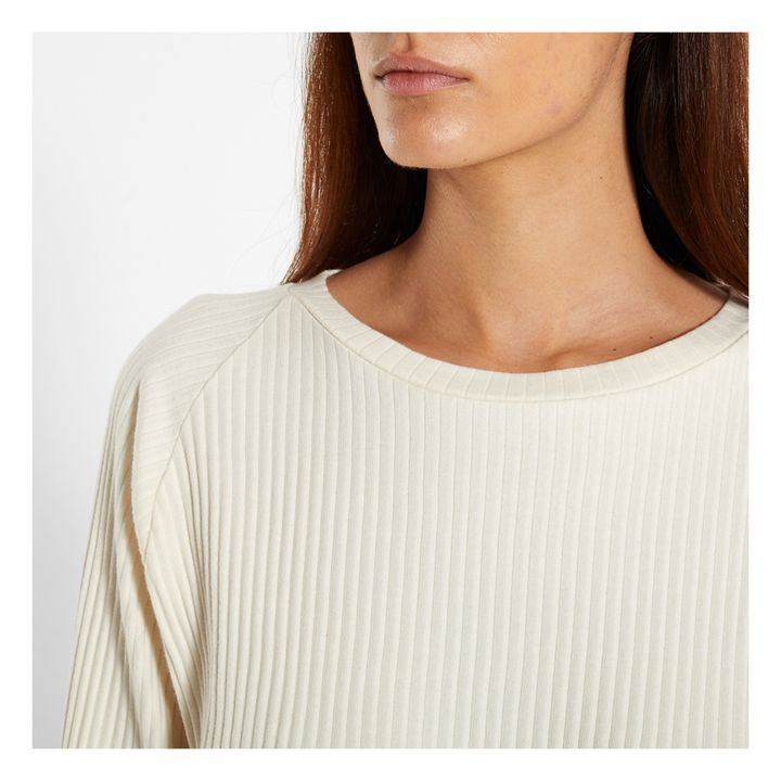 Basic Ribbed Sweatshirt Off white 