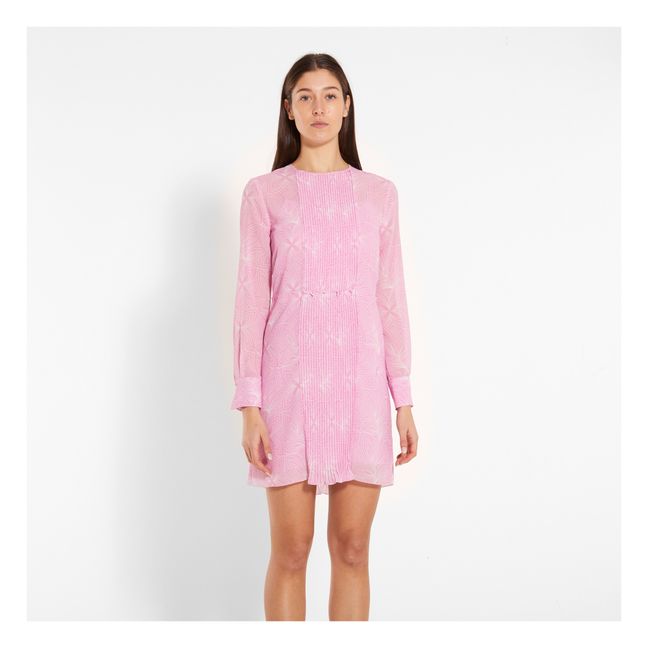 Vestito Stampa Plissettato | Rosa