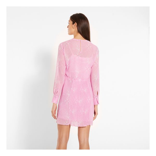 Vestito Stampa Plissettato | Rosa