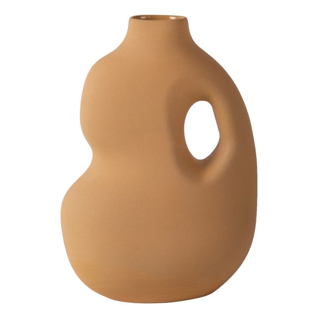 Vase aus Keramik Aura 2 | Senffarben