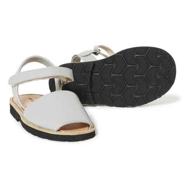 Avarca Velcro Leather Sandals | Grey