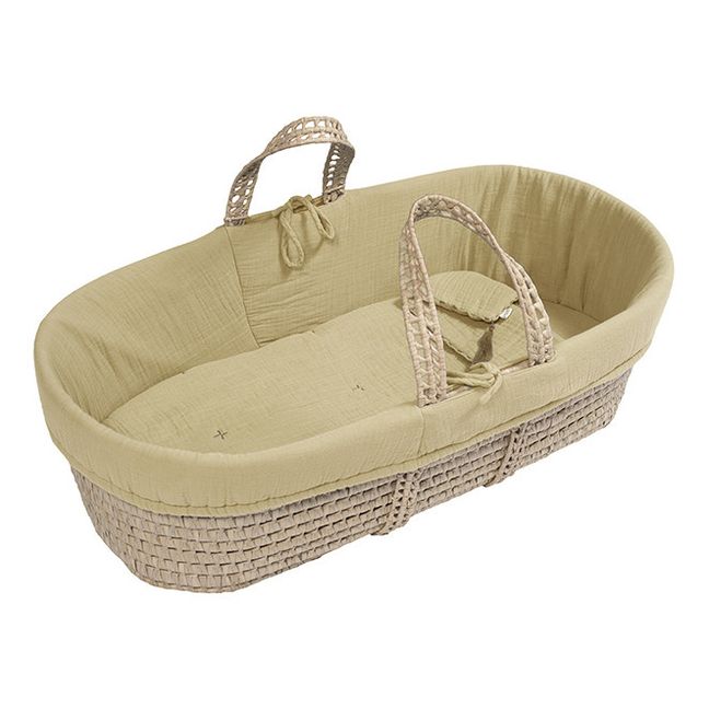 Organic cotton Bedding Set for Moses Basket Mellow Yellow S048