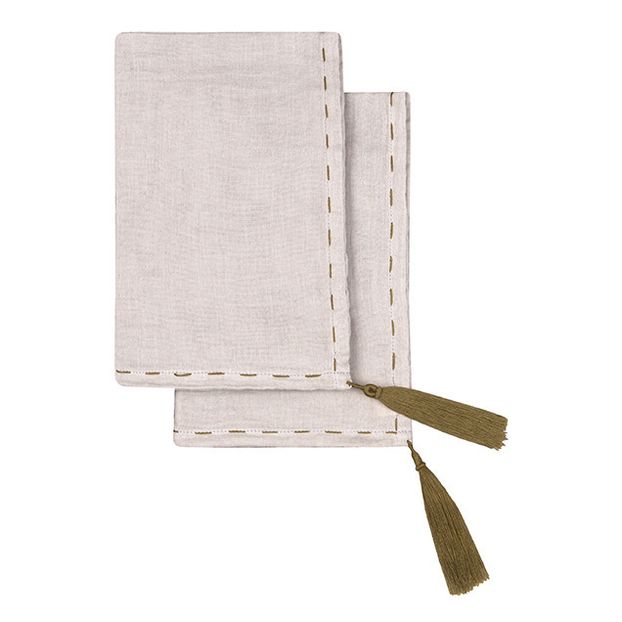Double Lined Organic Cotton Muslin Napkins Set of 2 Powder S018