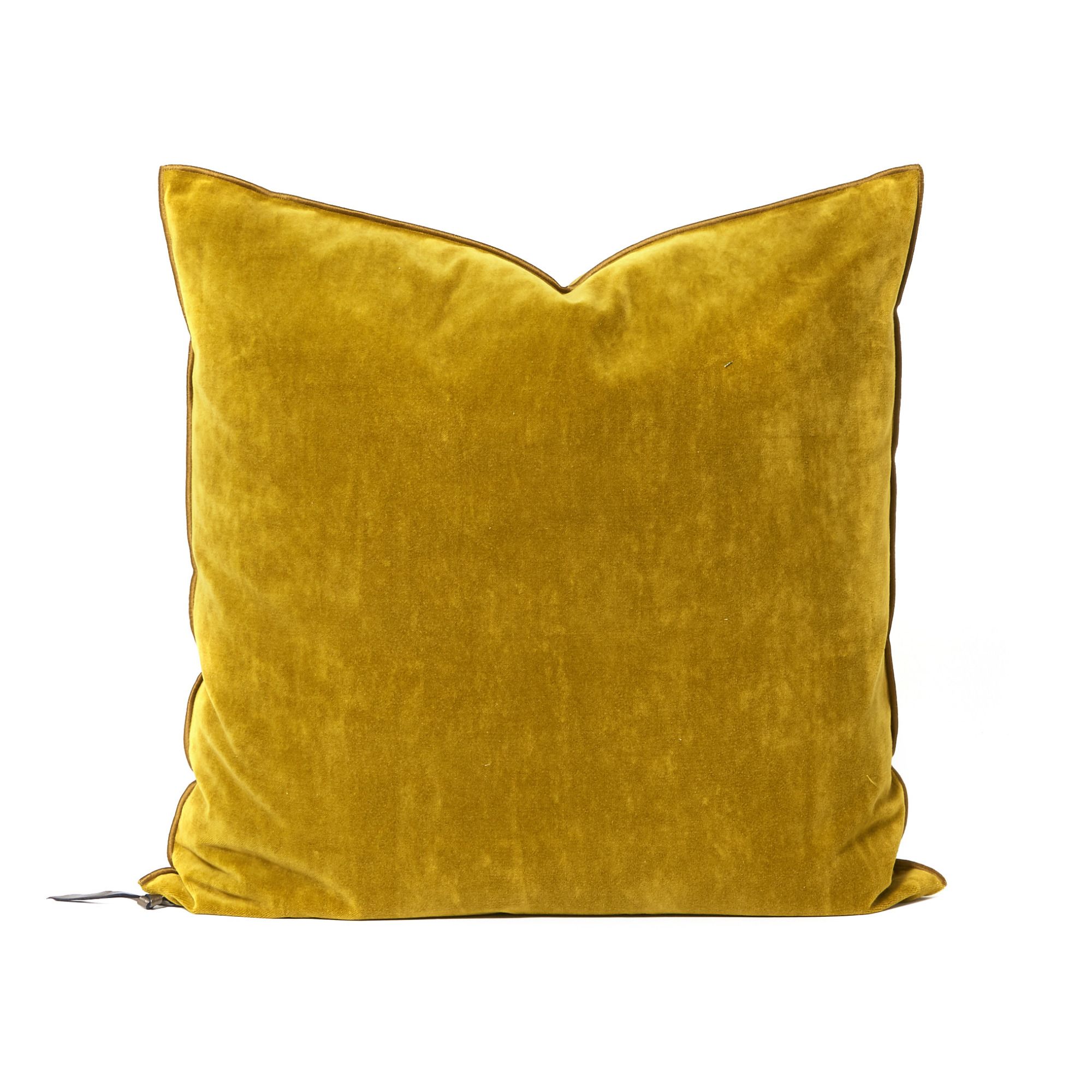 Maison de vacances - Coussin vice versa en velours vintage - Ocre