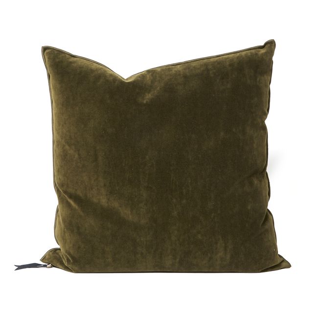 Cuscino viceversa in velluto vintage | Verde militare