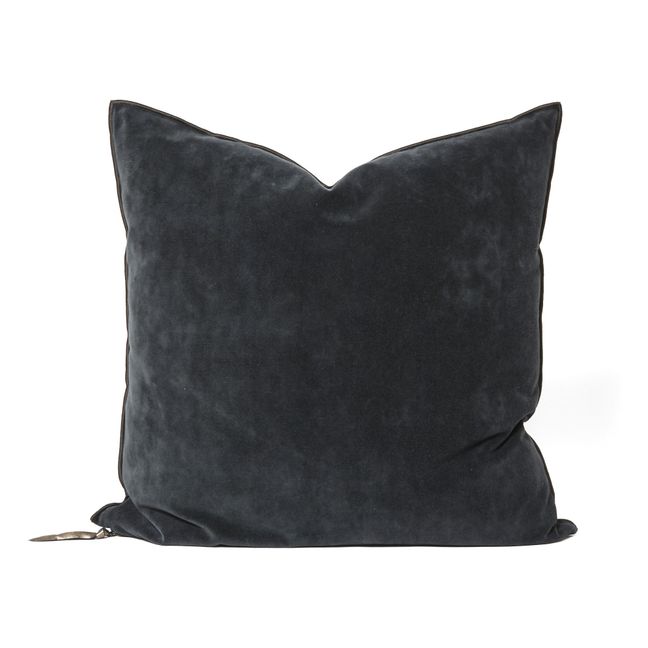 Cuscino viceversa in velluto vintage | Nero carbone