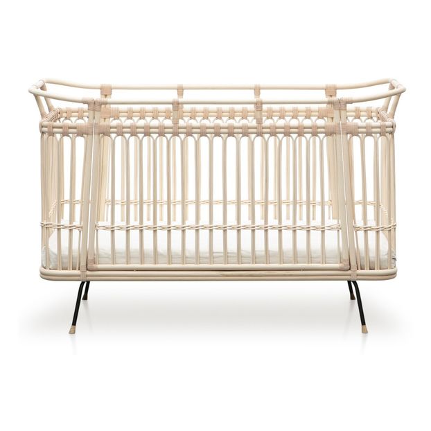 Lit Bebe Paul En Rotin Fait Main 70x130 Cm Naturel Bermbach