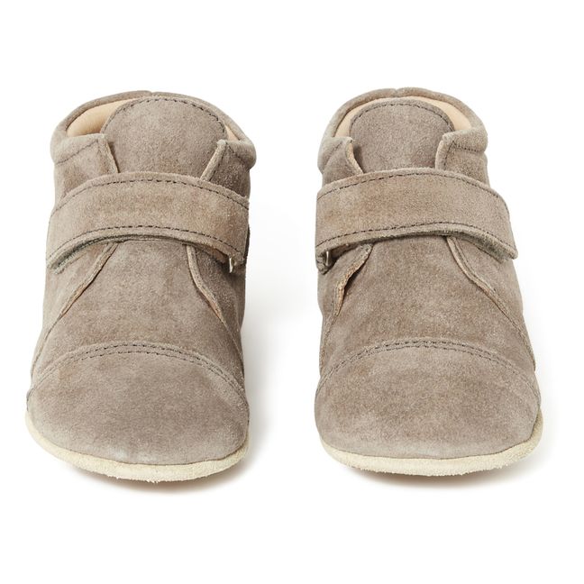 Velcro slippers Taupe grey