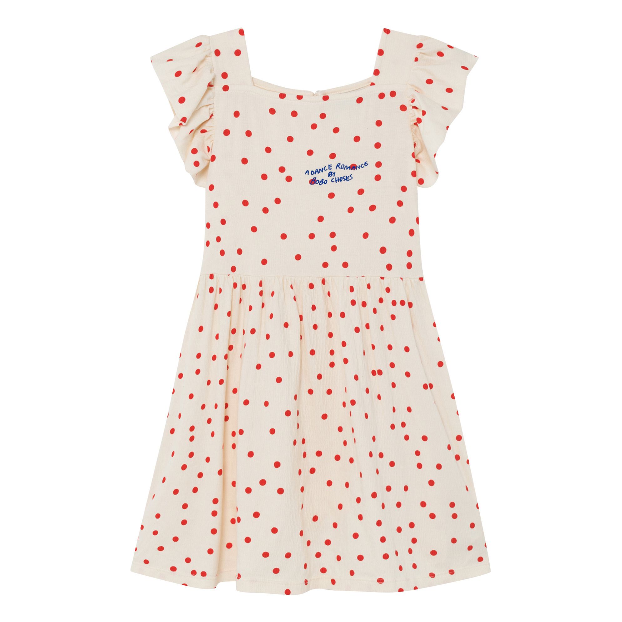 Bobo Choses - Robe Volants Pois Coton Bio - Fille - Blanc