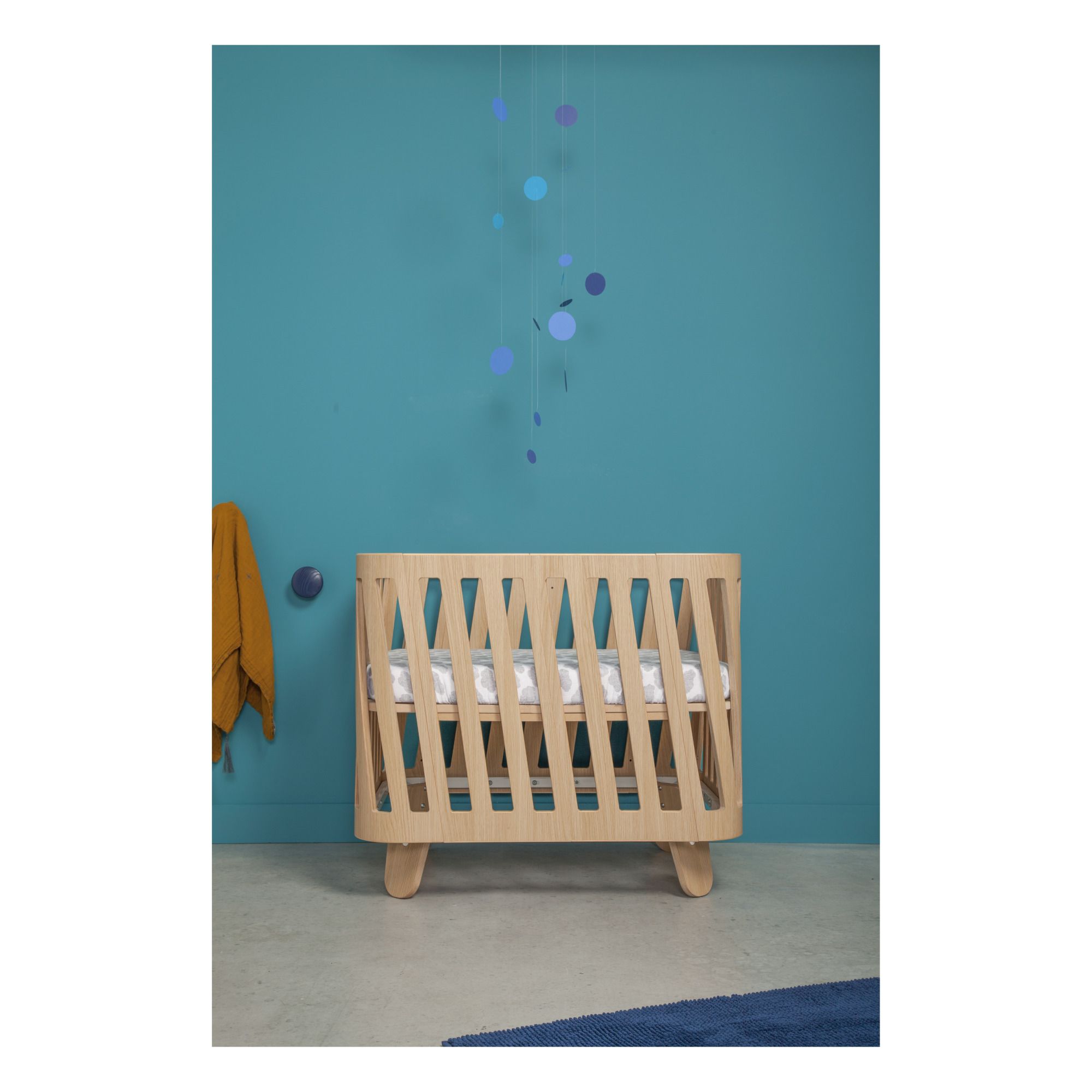 Muka Birch Convertible Cot Bed with Mattress 90x70cm Bouleau