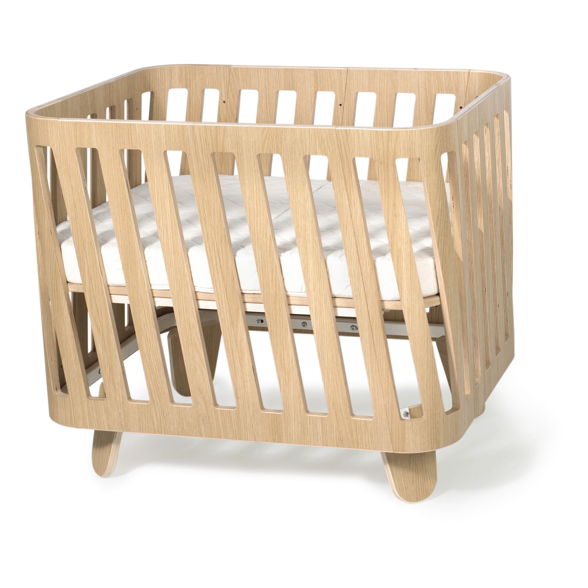 Muka Birch Convertible Cot Bed with Mattress 90x70cm Bouleau