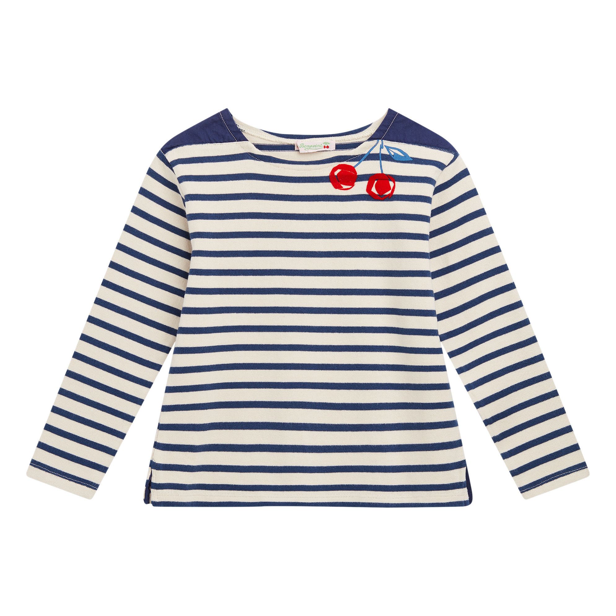 Striped Cherries T-shirt | Ecru