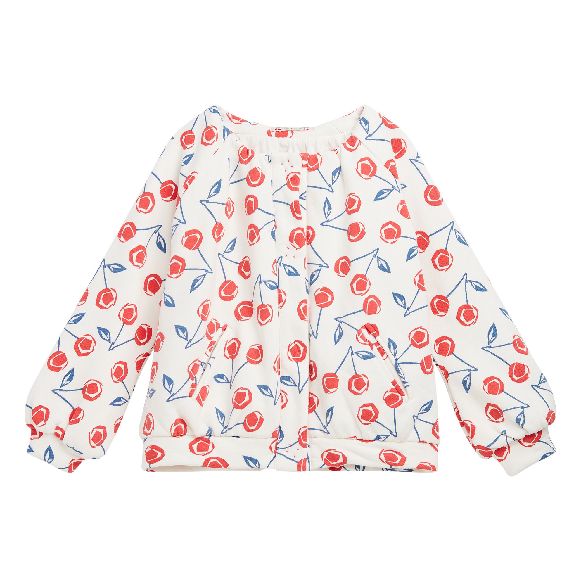 Bonpoint - Veste Molleton Cerises - Fille - Ecru