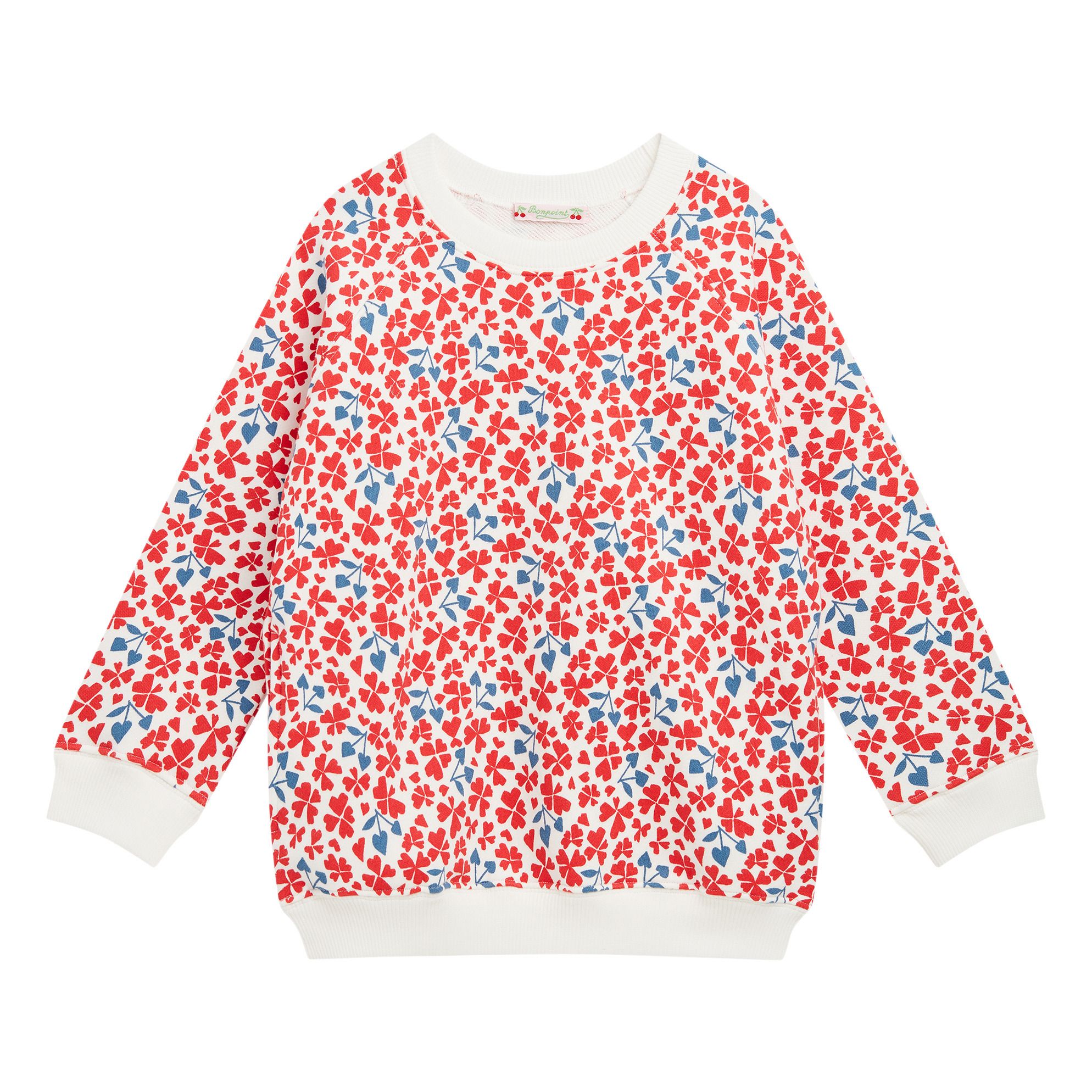 Bonpoint - Sweat Trèfles - Fille - Rouge