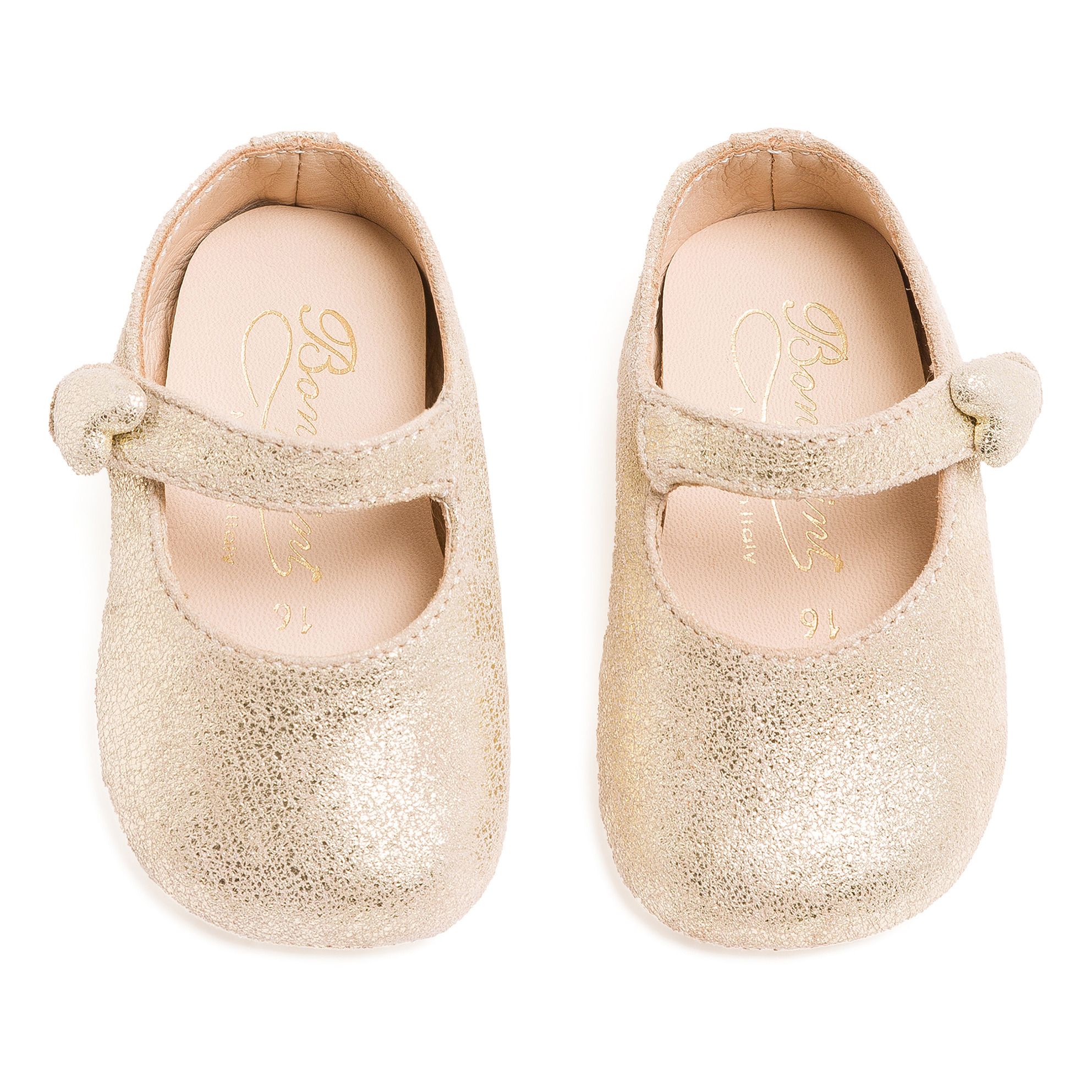 Iridescent Heart Baby Shoes Gold Bonpoint Shoes Baby