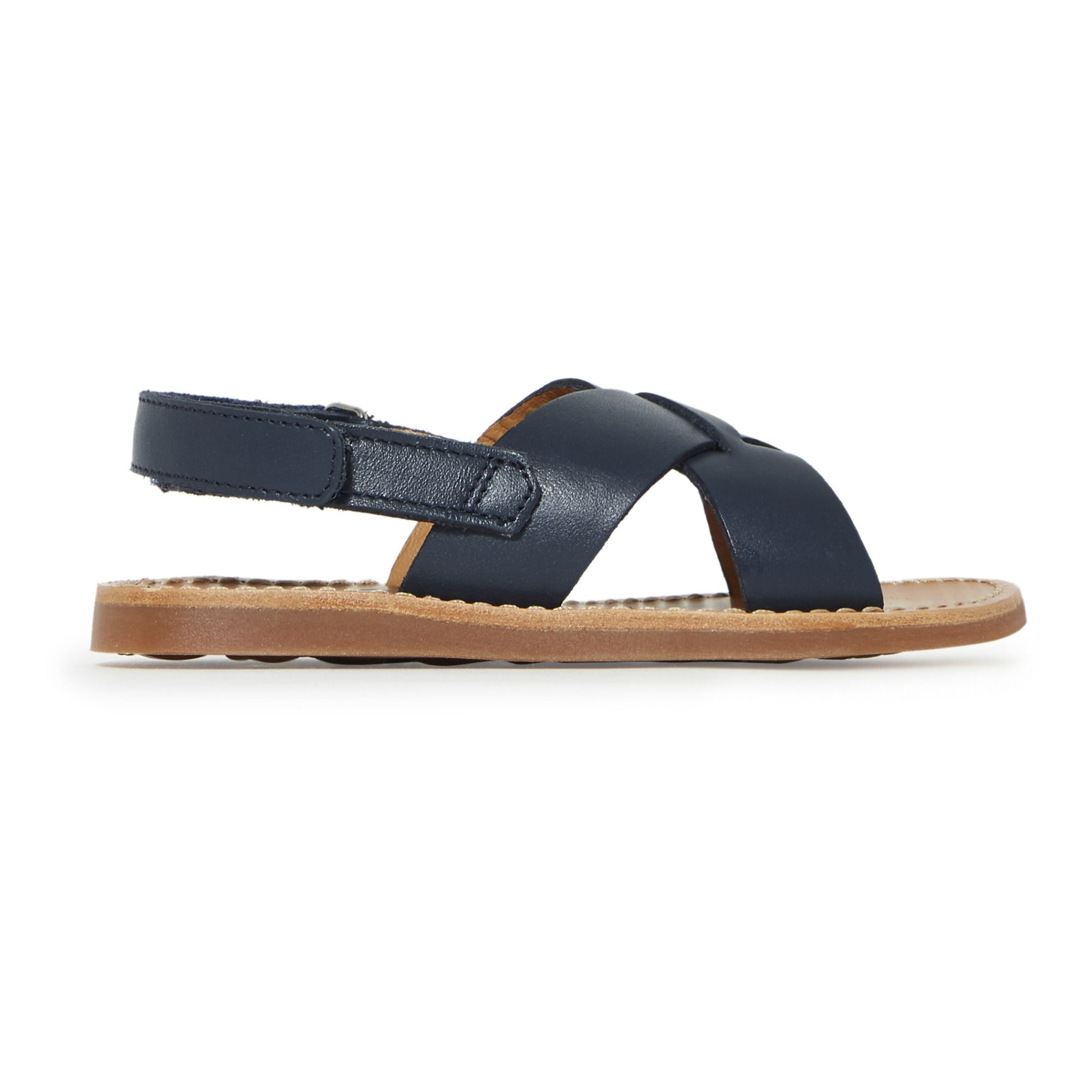 Pom d'Api - Sandales Plage Stitch Cross - Fille - Bleu marine