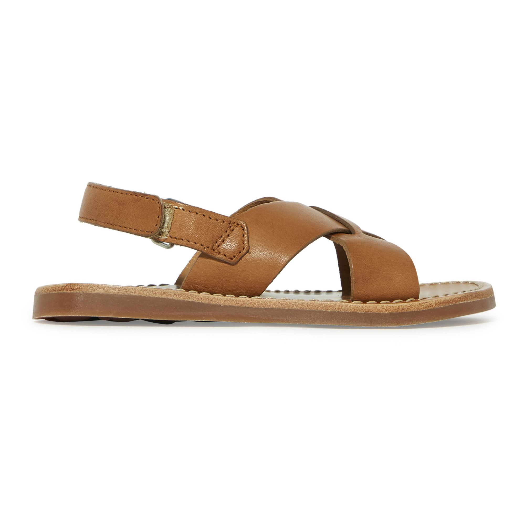Pom d'Api - Sandales Plage Stitch Cross - Fille - Camel