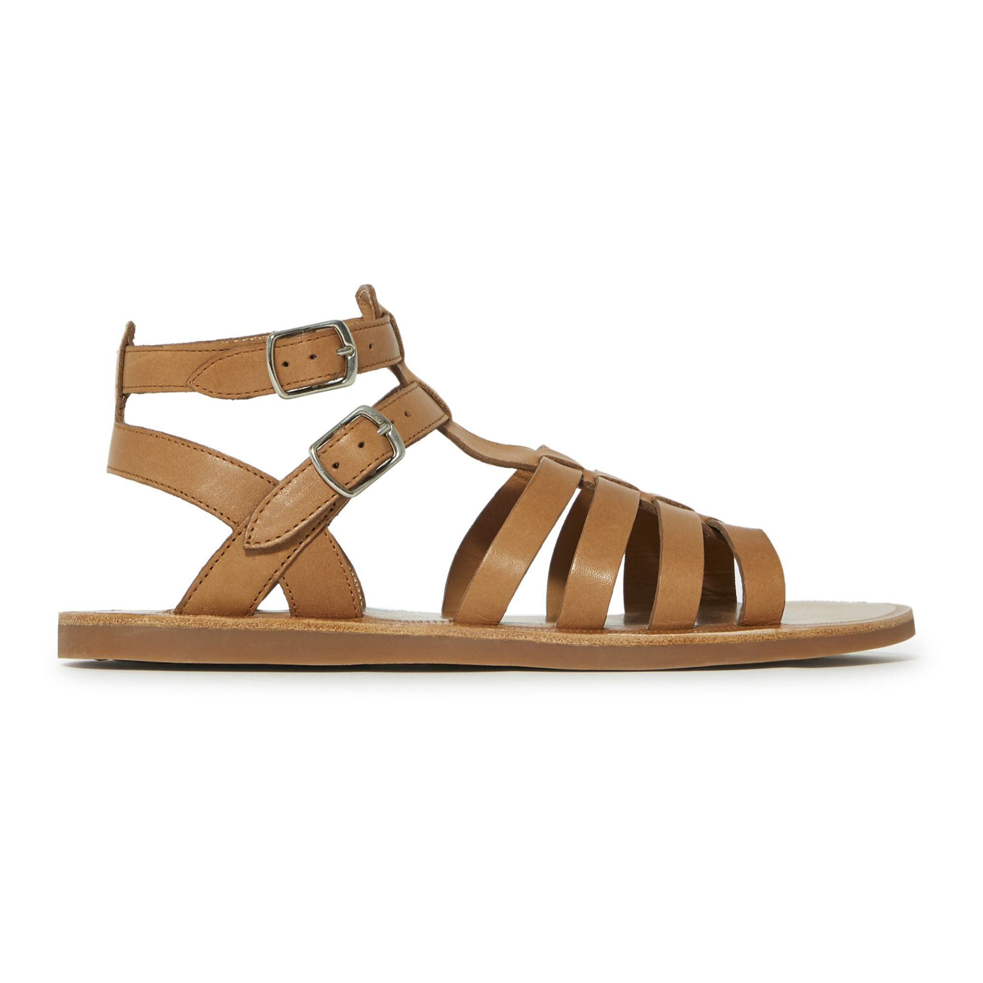 Pom d'Api - Sandales Plagette Gladiator - Fille - Caramel