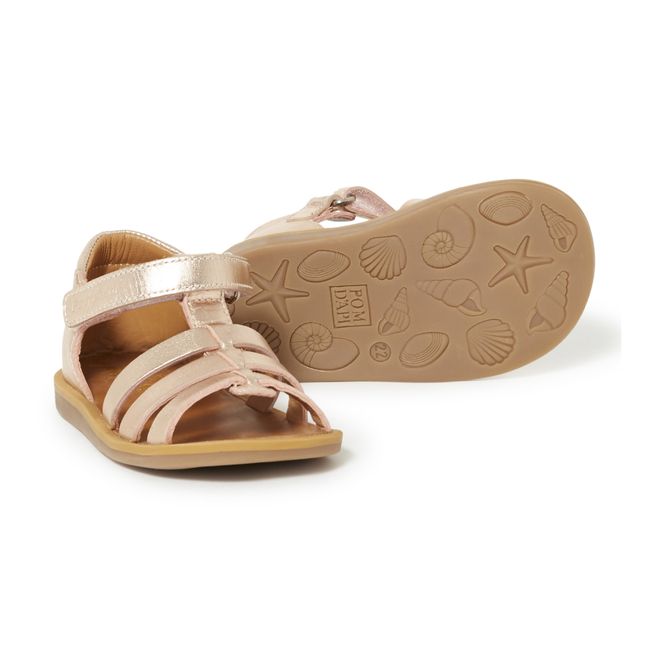 Poppy Strap Sandals | Pink Gold