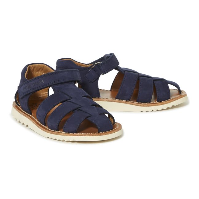 Nubuck Waff Papy Sandals Navy blue