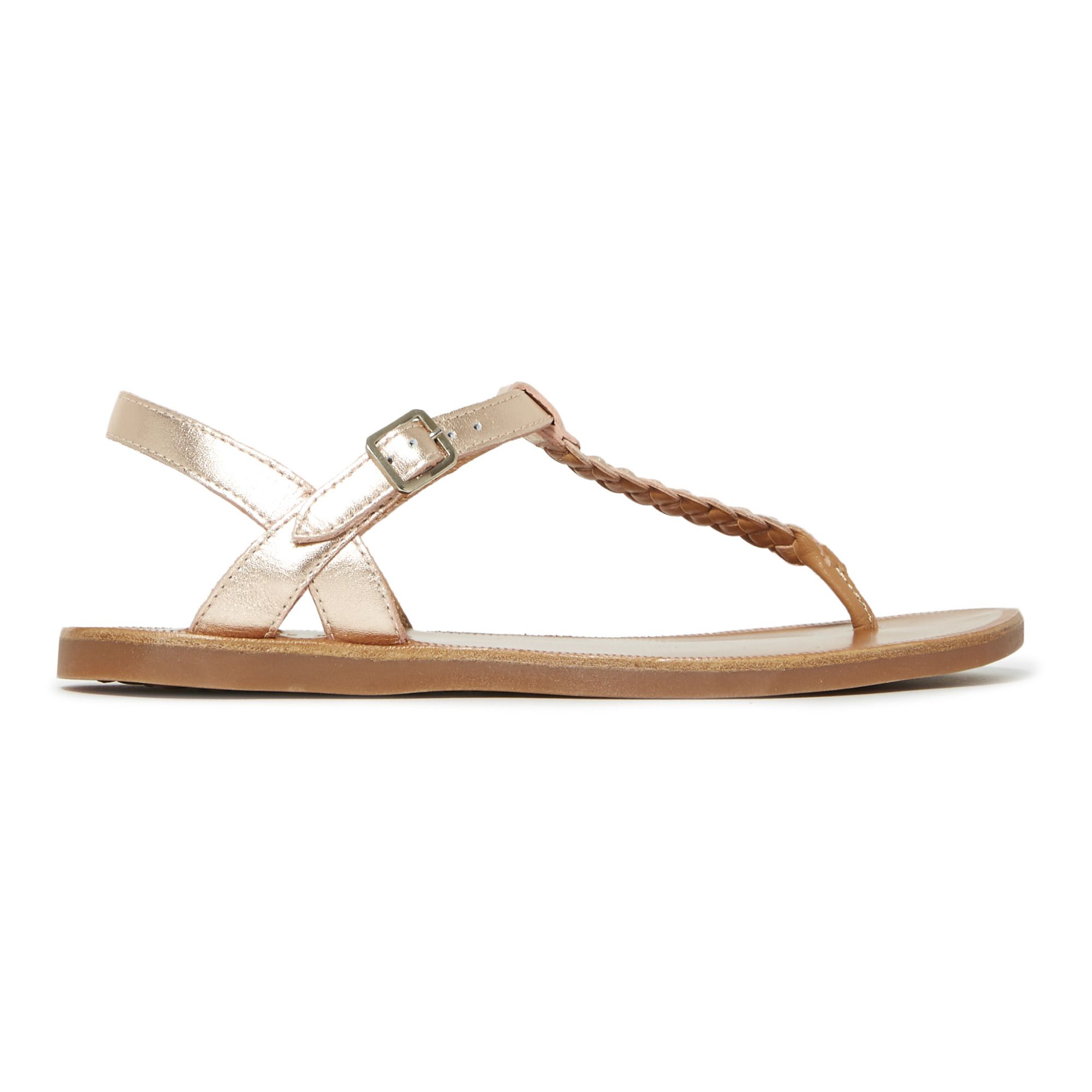 Pom d'Api - Sandales Plagette Antic Tong - Fille - Or rose