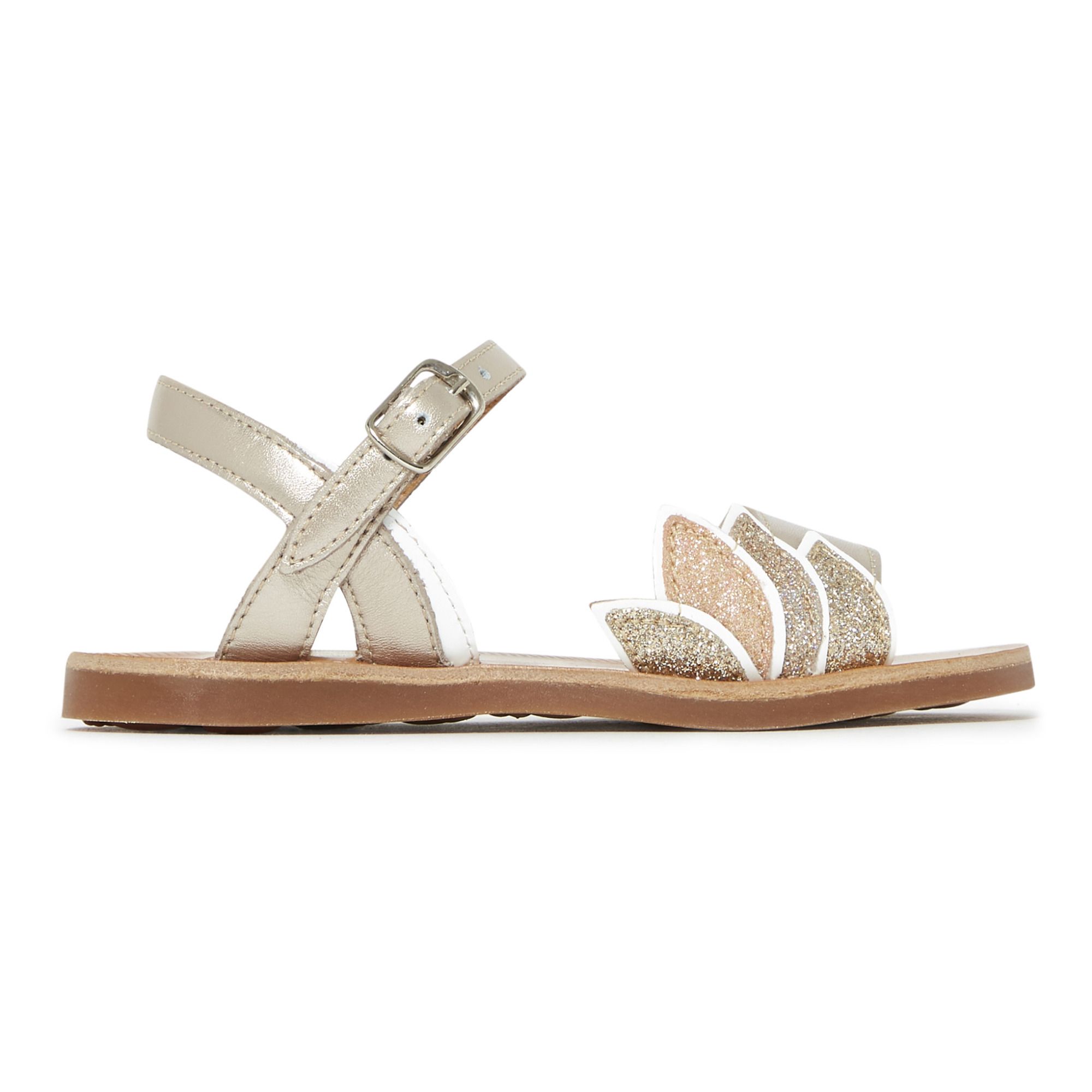 Pom d'Api - Sandales Plagette Lotus - Fille - Doré