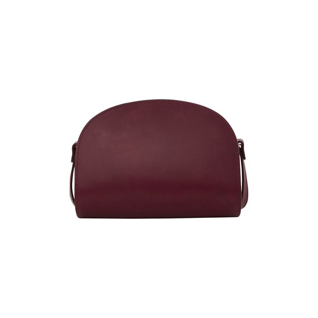 Bolsa Media Luna Cuero Liso | Lie de vin