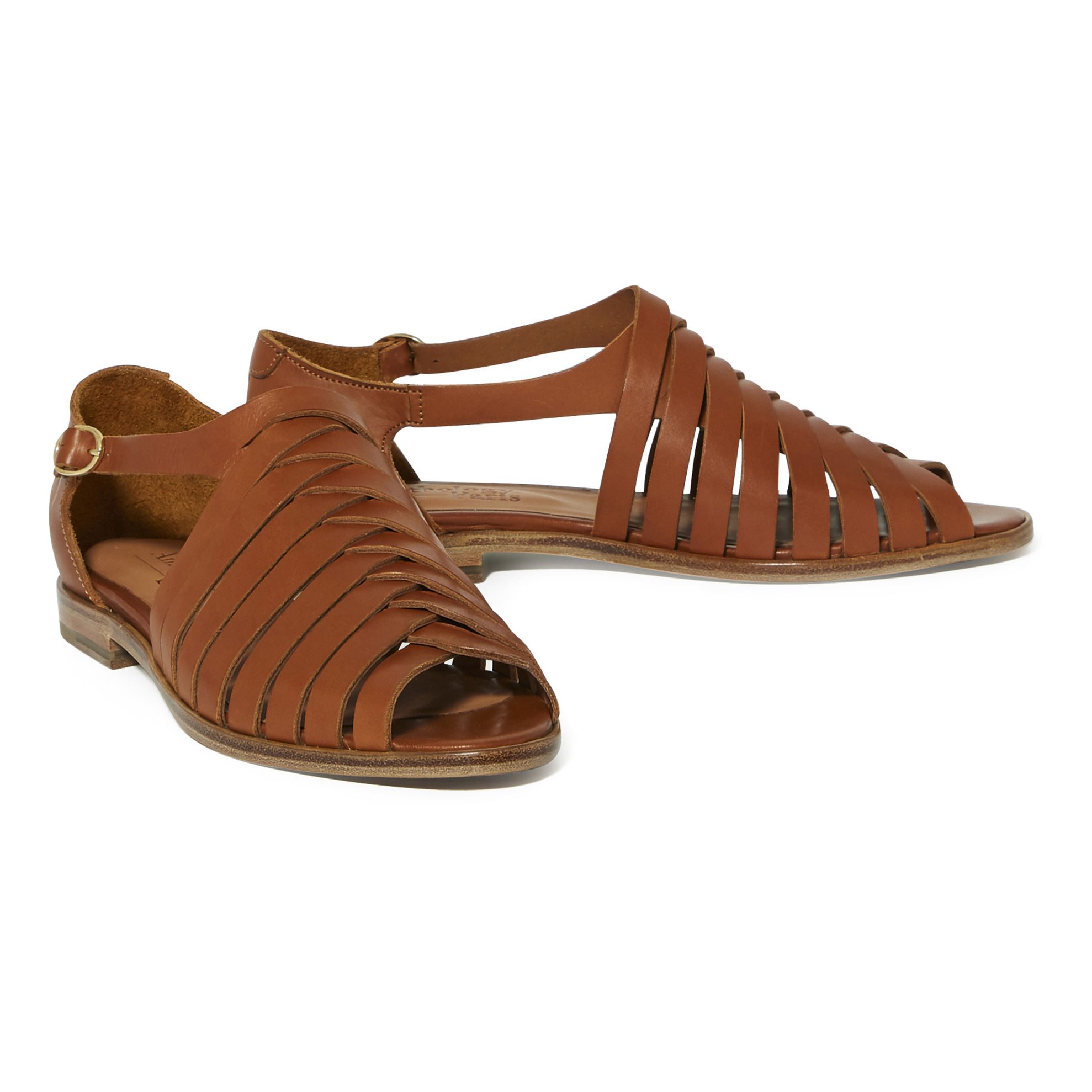 sandales cognac