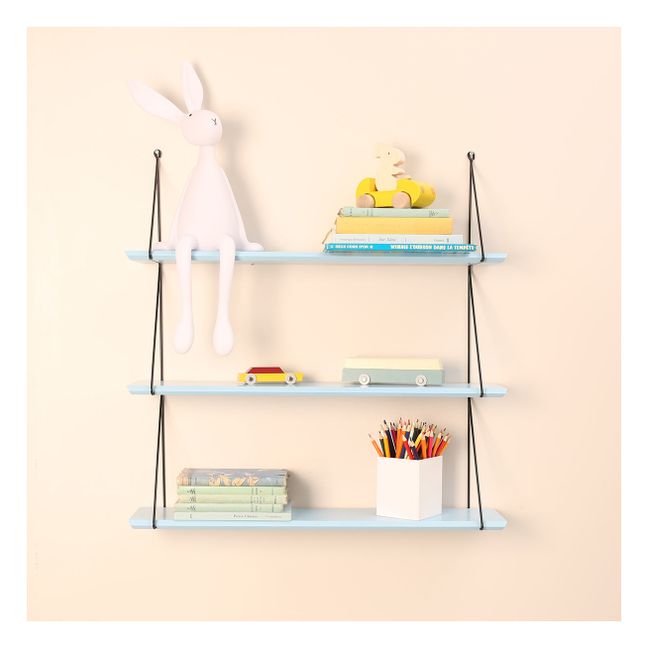 Bambusregale mit 3 Regale 66 cm Blau 